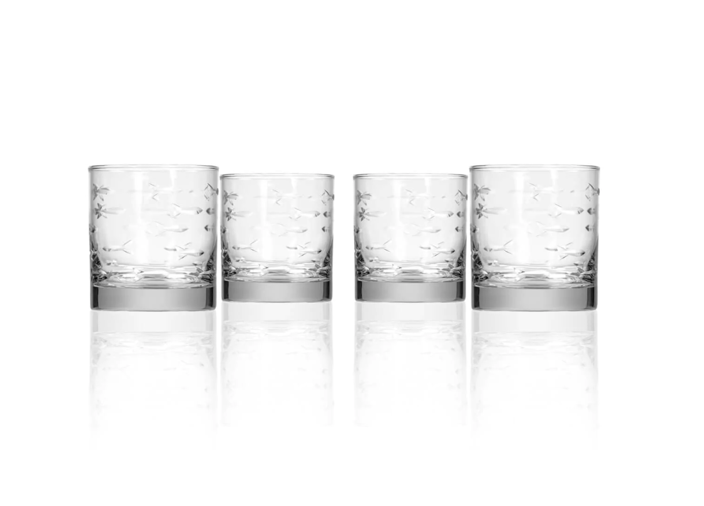 School of Fish 10oz On the Rocks Set of 4* - American Museum Of Fly Fishing